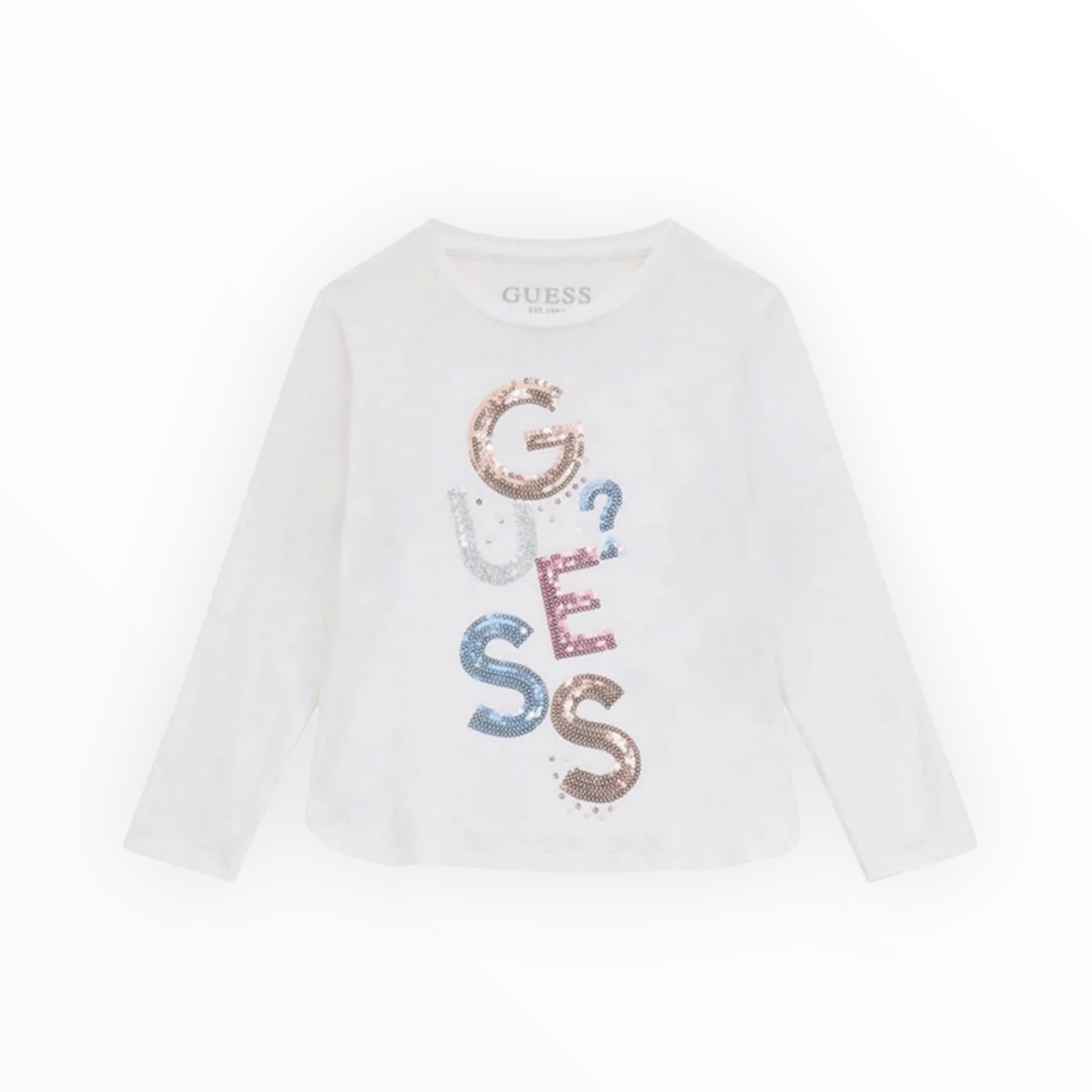 T-shirt logo paillettato Guess