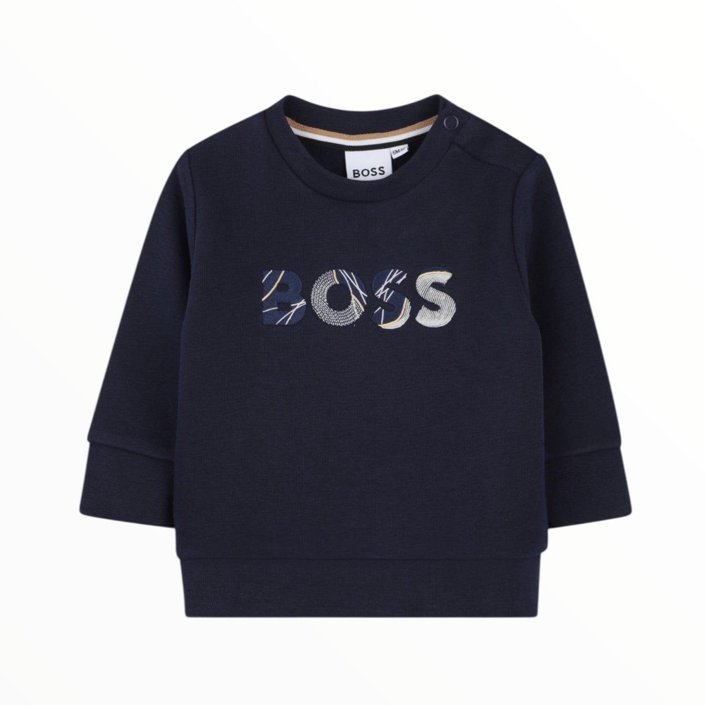 Felpa con logo ricamato Boss