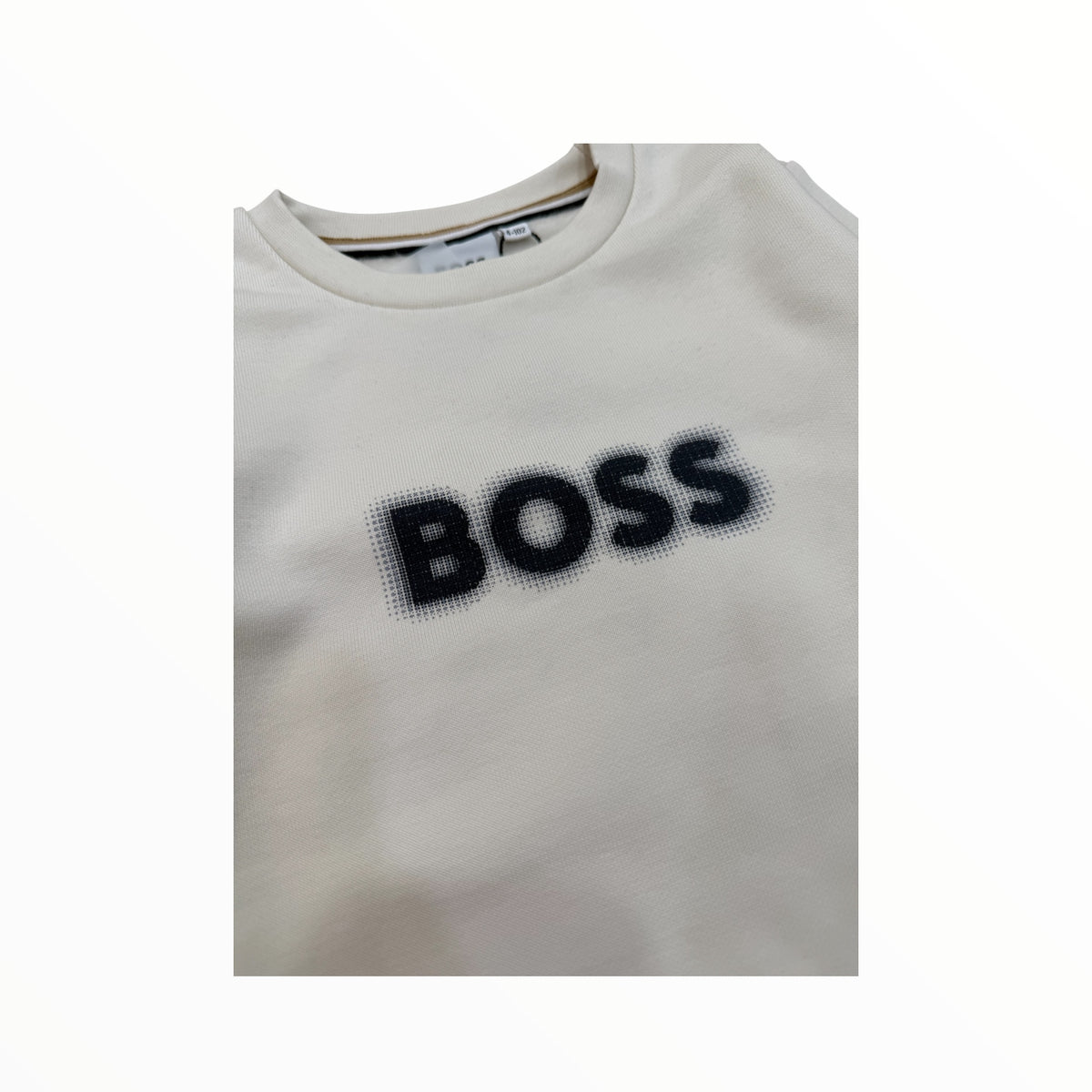 Felpa Boss panna logo blu