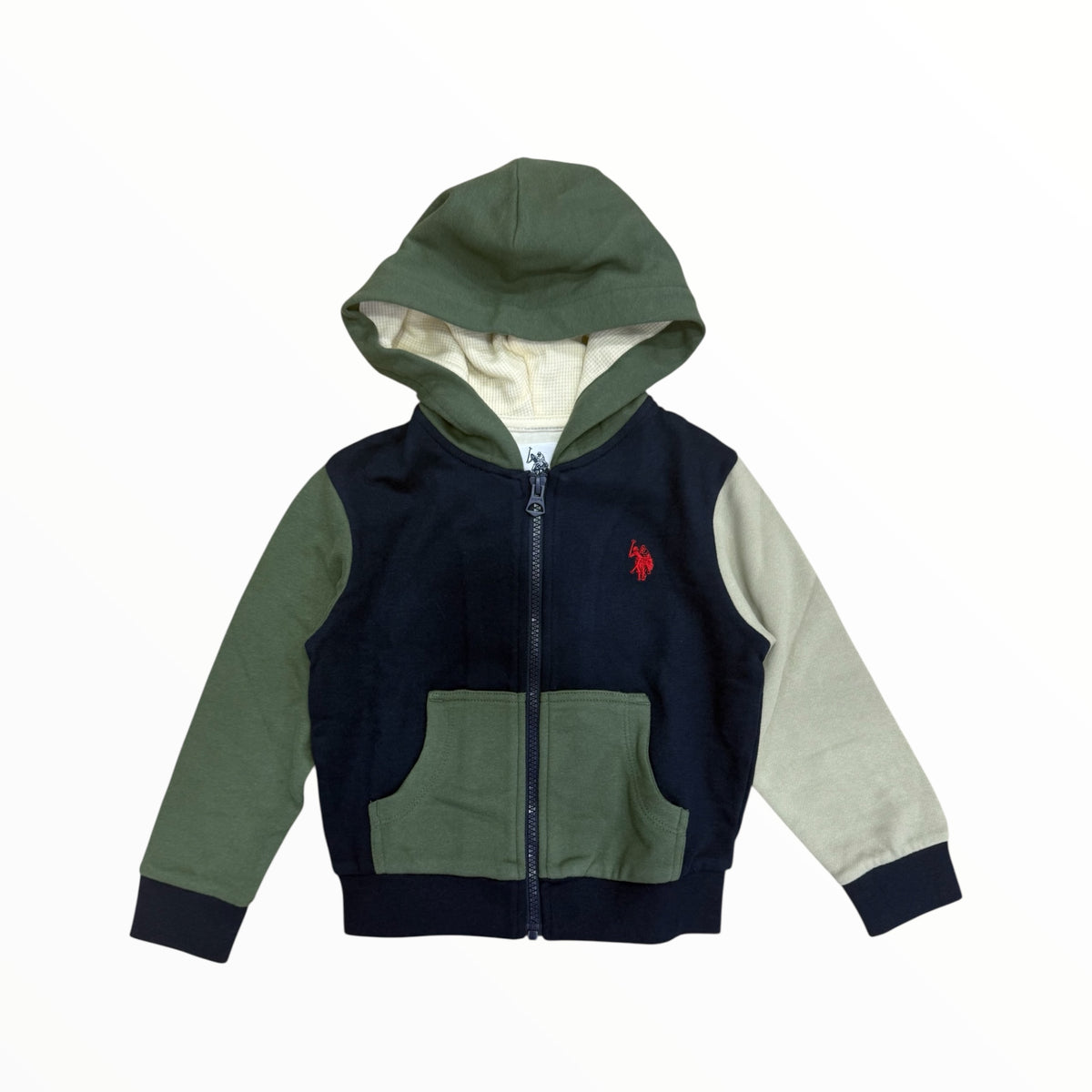 Felpa US Polo con zip e cappuccio