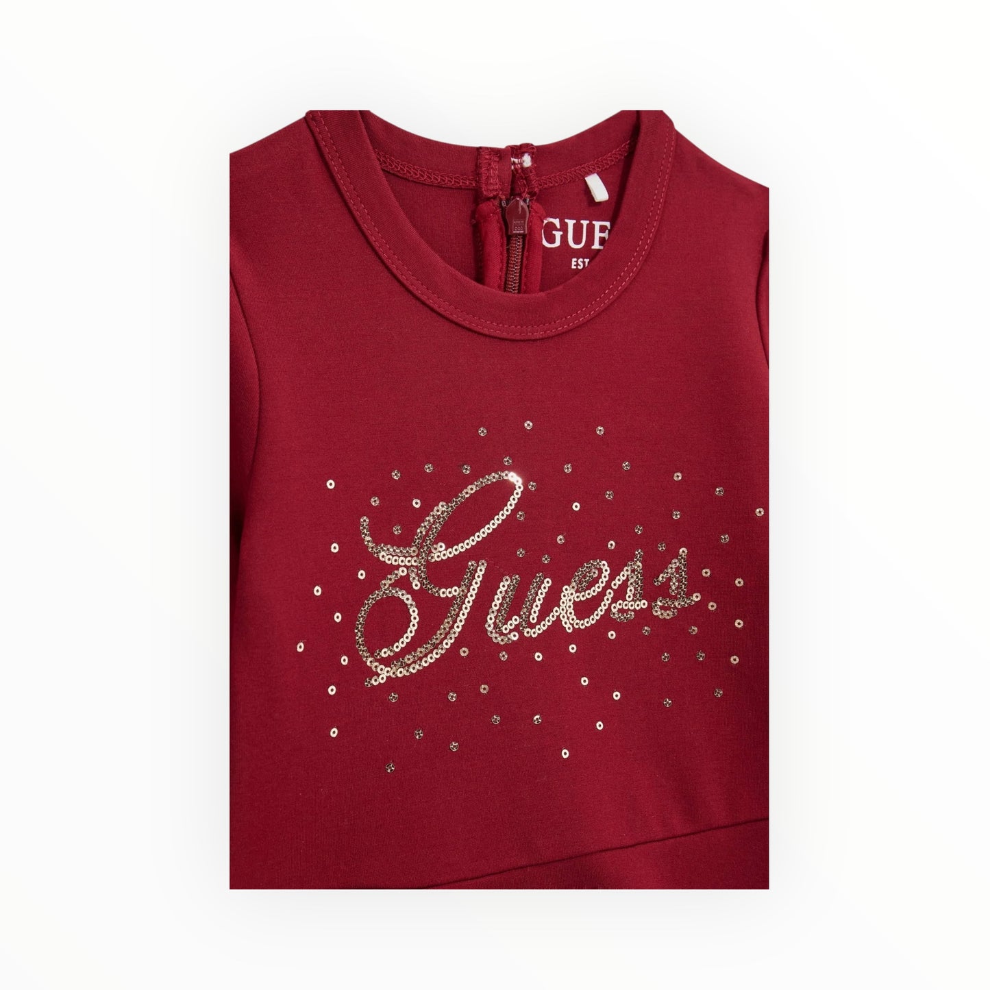 Abito Guess con logo paillettato oro