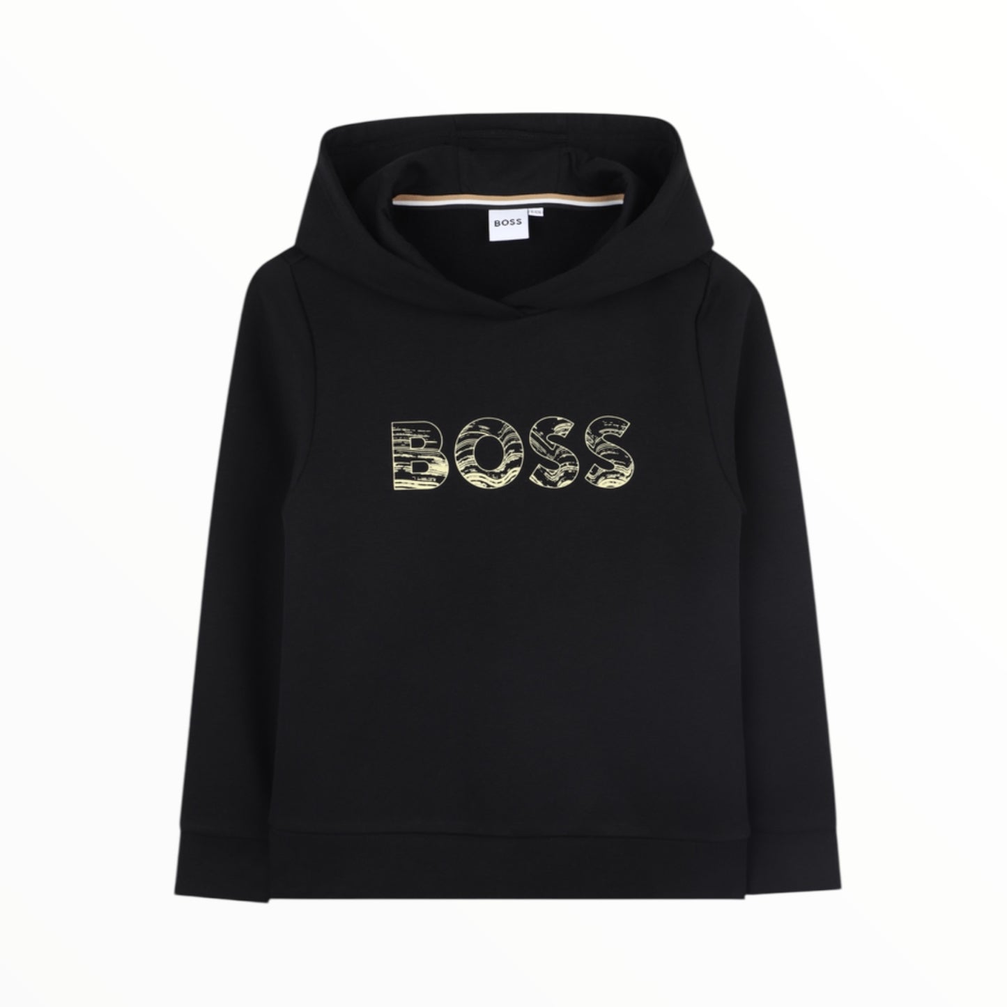 Felpa con cappuccio e logo Boss