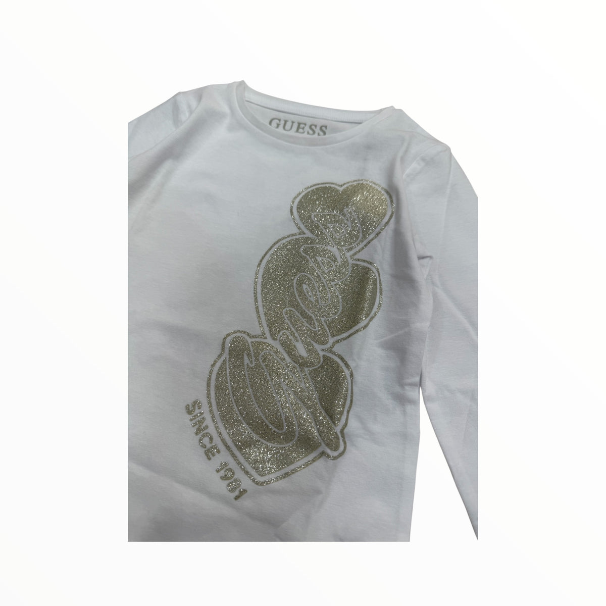 T-Shirt Guess logo centrale glitterato