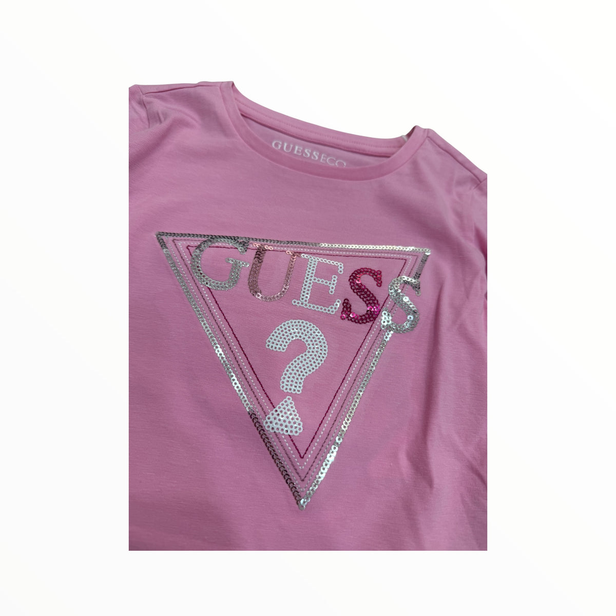 T-Shirt Guess rosa con paillettes