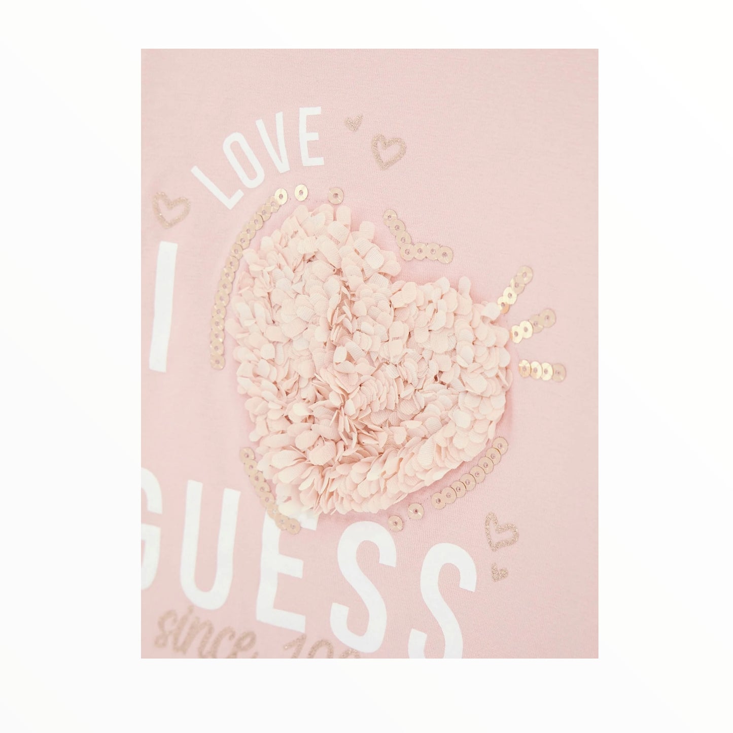 T-shirt Guess cuore in rilievo