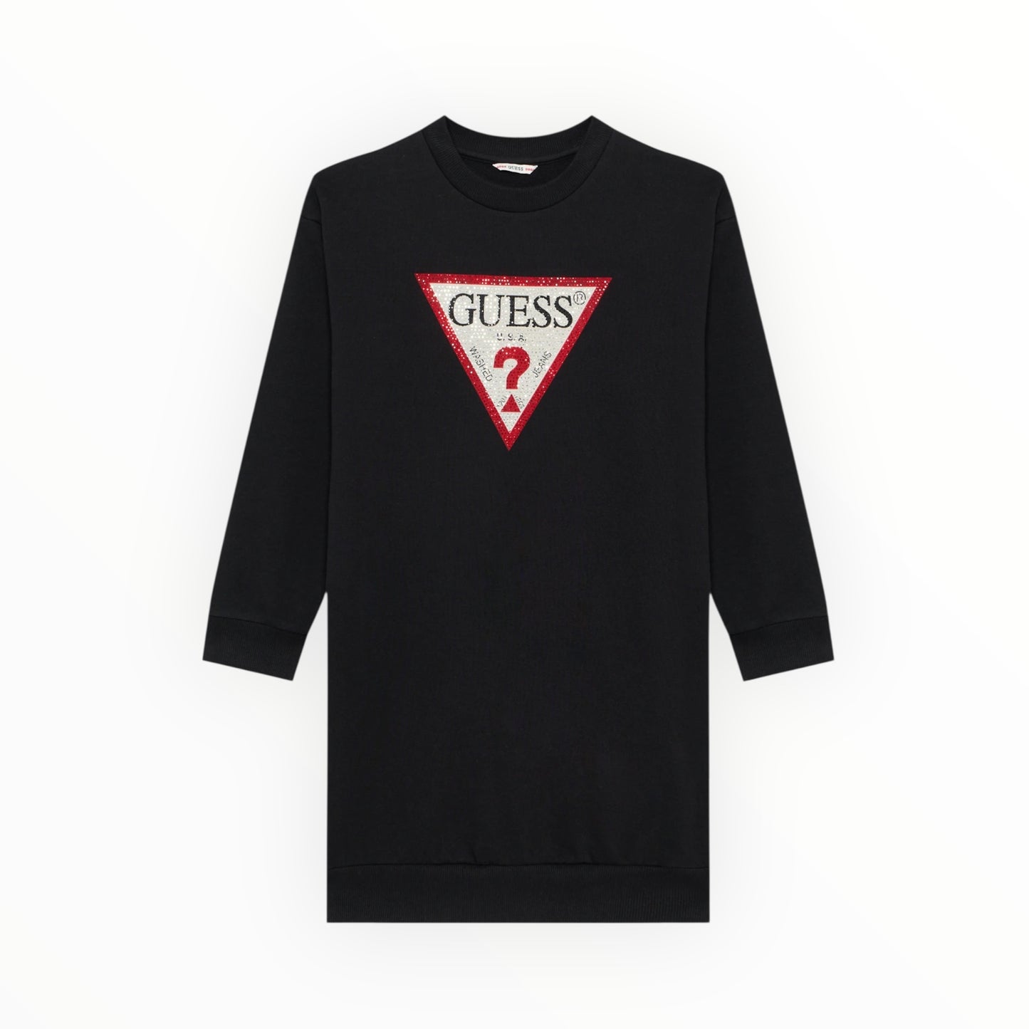 Abito in felpa con logo e strass Guess