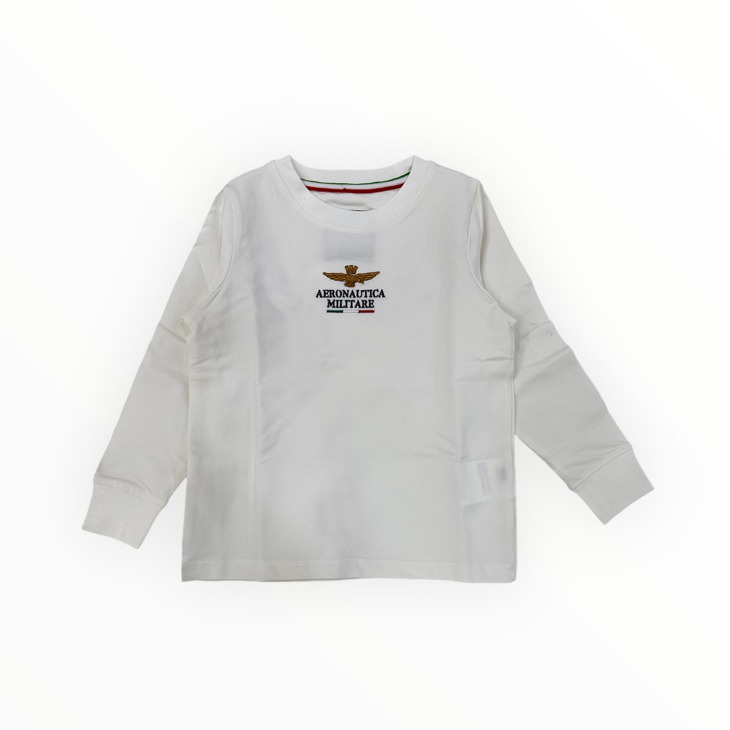 T-shirt Bianca Logo Ricamato Aeronautica Militare