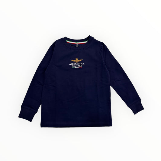 T-shirt Blu  Logo Ricamato Aeronautica Militare