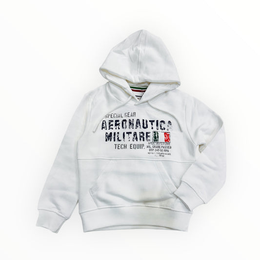 Felpa Con Cappuccio  Bianca Aeronautica Militare