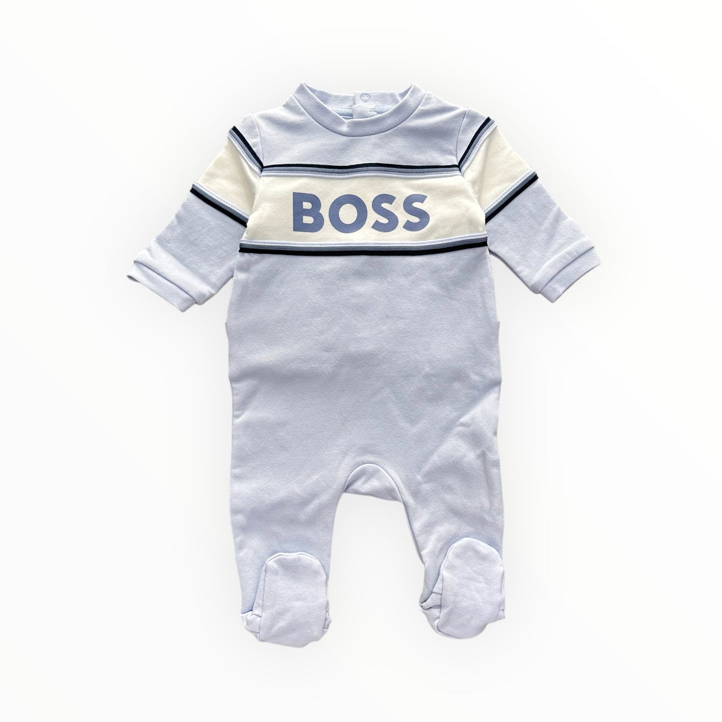 Set Tutina E Bavetta Azzurra Caldo Cotone Boss