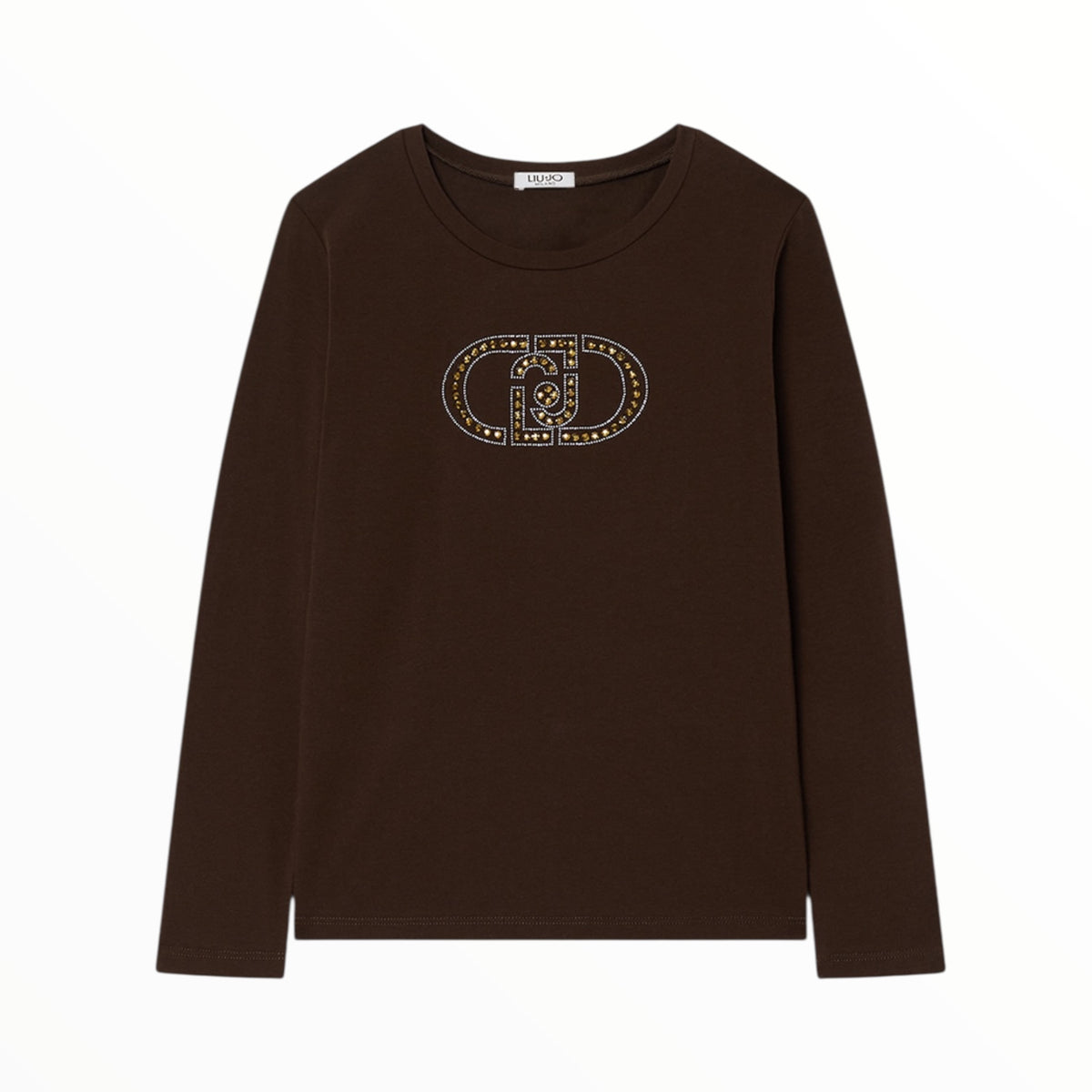 T-Shirt con logo Liu Jo monogram e strass