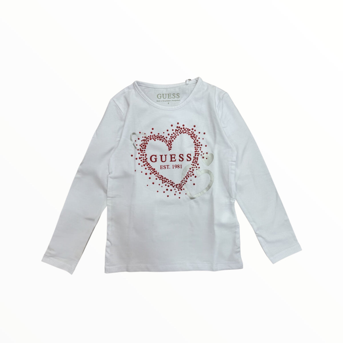 T-Shirt Guess con cuore glitterato