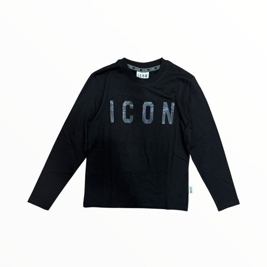 T-Shirt Icon nera con stampa