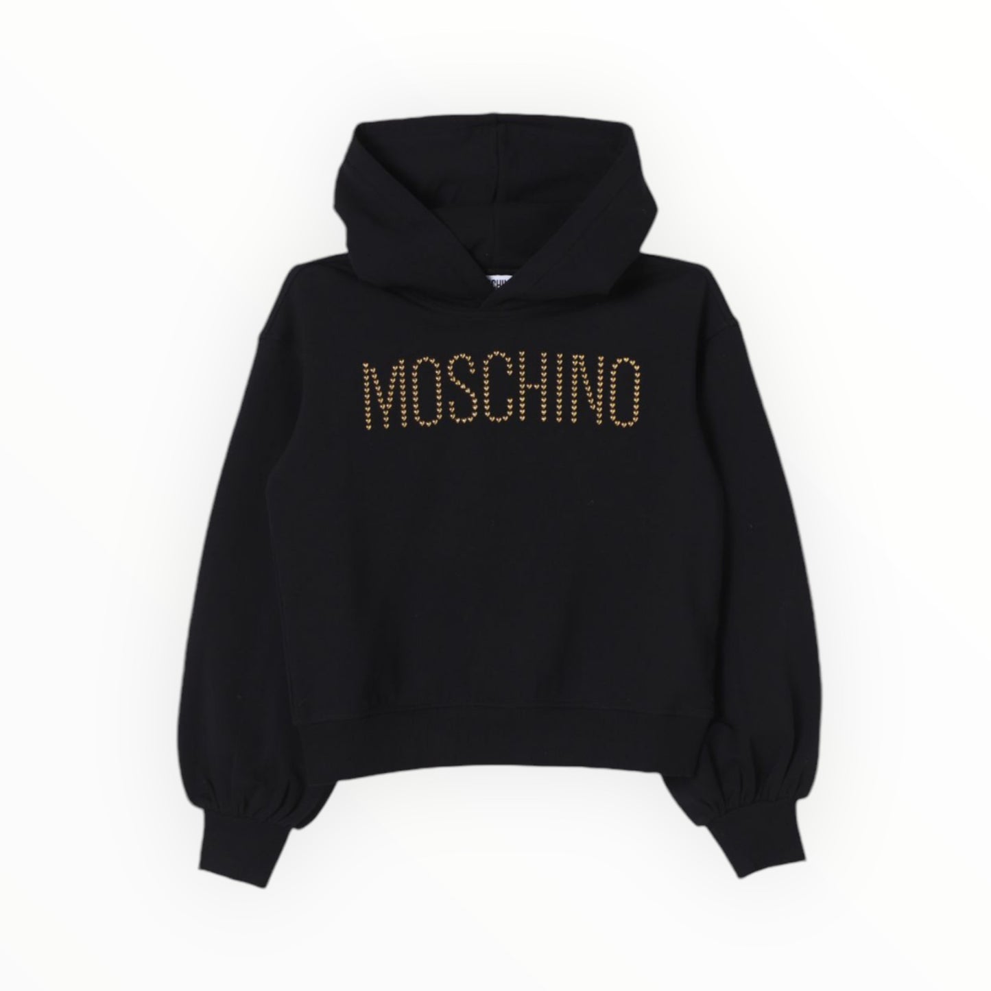 Felpa Nera Con Cappuccio  Moschino