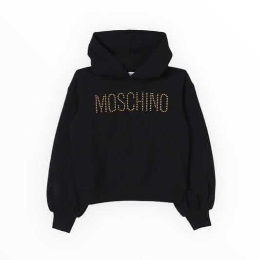 Felpa Nera Con Cappuccio  Moschino