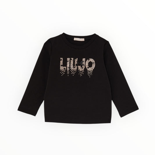 T-shirt Liu Jo con strass e fiocchetto