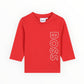 T-shirt In Cotone Con Logo Verticale Boss