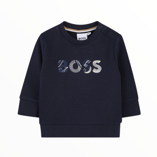 Felpa con logo ricamato Boss