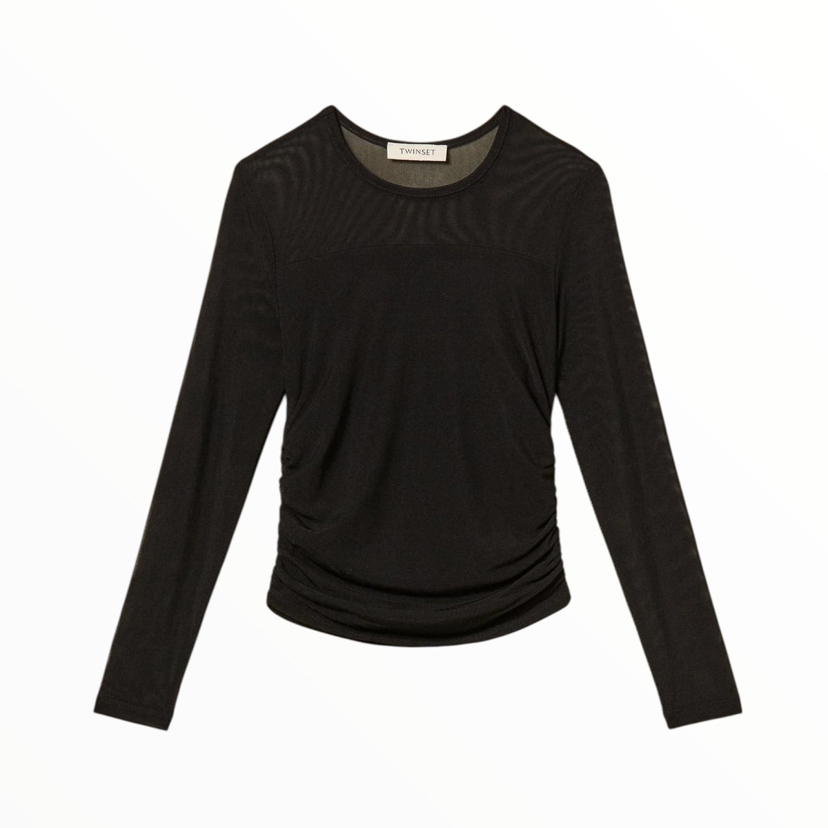 T-Shirt Twinset in tulle con arricciatura