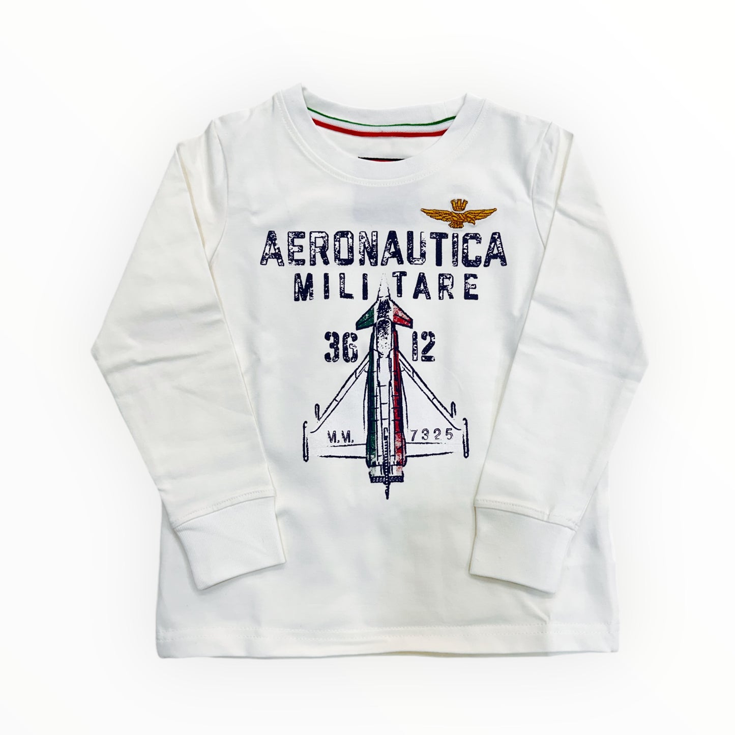 T-shirt Con Stampa E Ricamo Aeronautica Militare