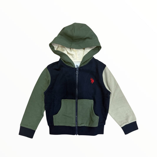 Felpa US Polo con zip e cappuccio