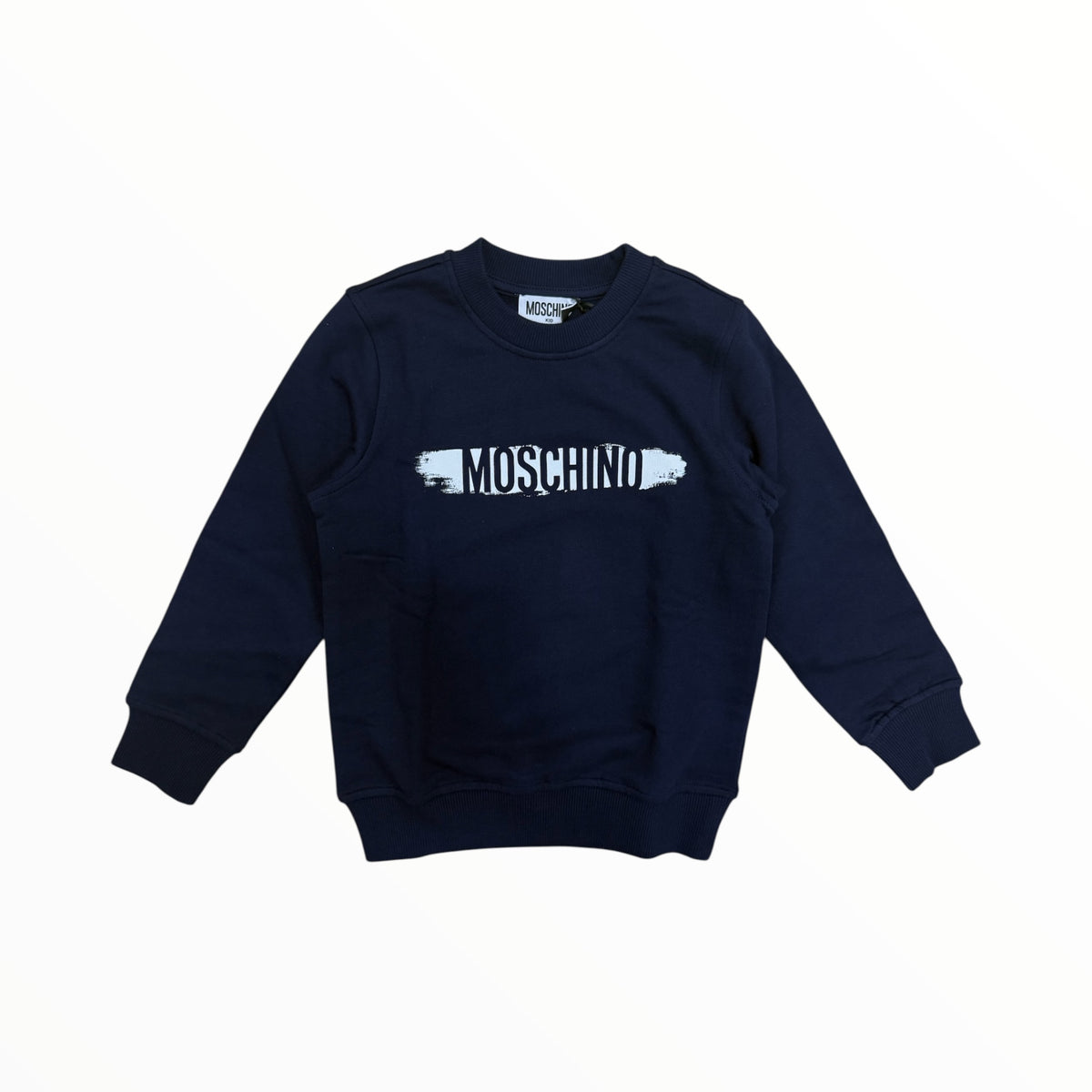 Felpa Moschino logo centrale blu