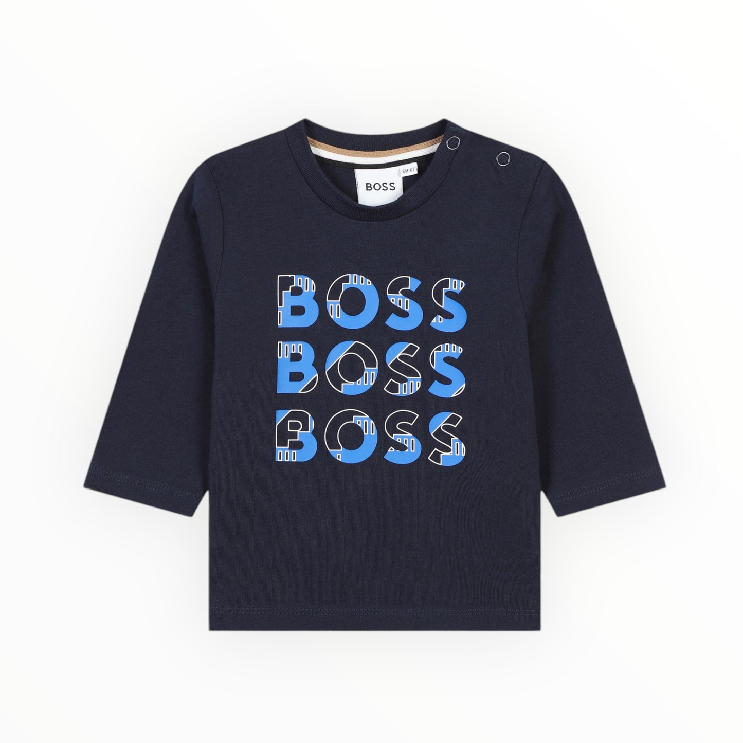 T-shirt Blu  Multi Logo Boss