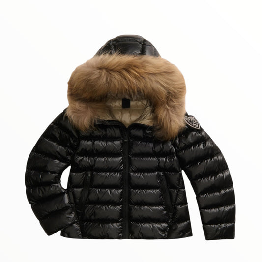 Piumino a righe con pellicciotto Blauer