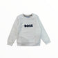 Felpa Boss panna logo blu