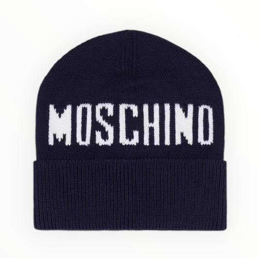 Cappello In Maglia Blu Moschino