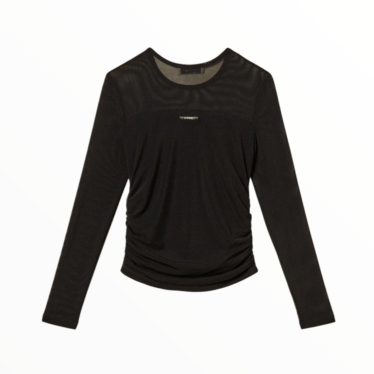 T-Shirt Twinset in tulle con arricciatura