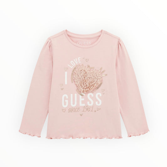 T-shirt Guess cuore in rilievo
