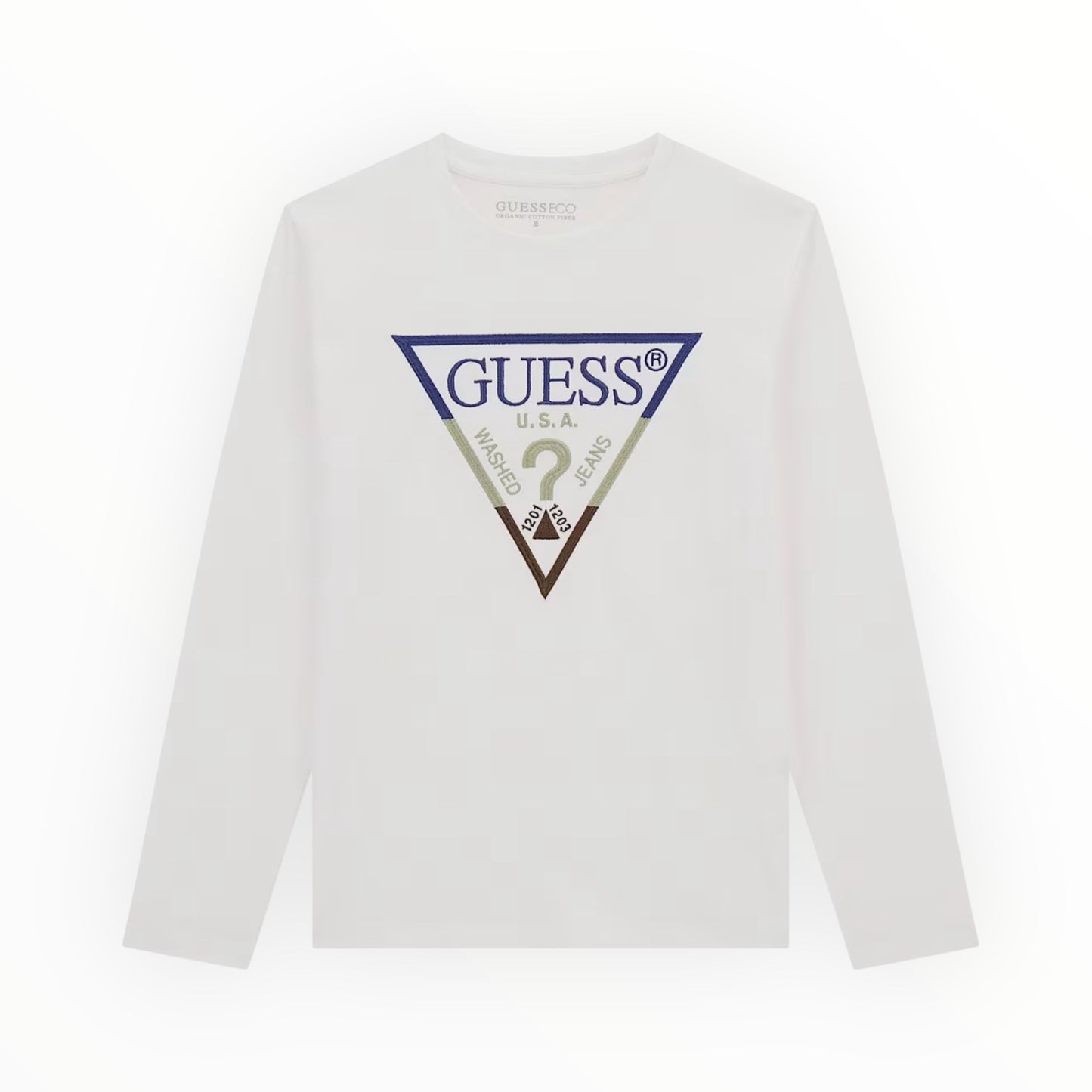 T-shirt logo ricamato Guess
