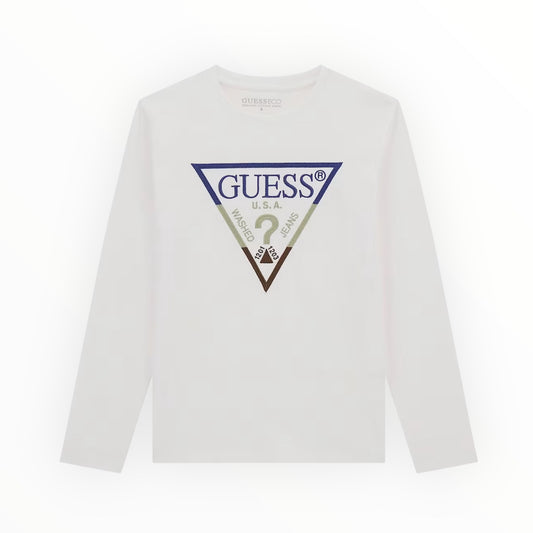 T-shirt logo ricamato Guess