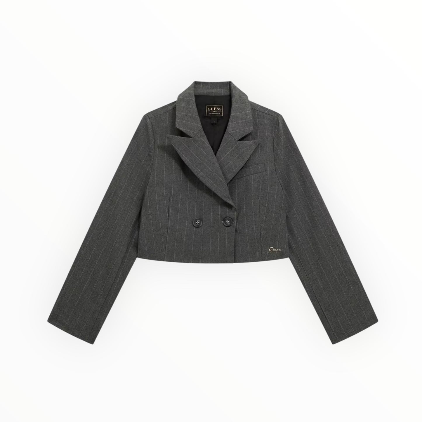 Giacca crop gessata Guess