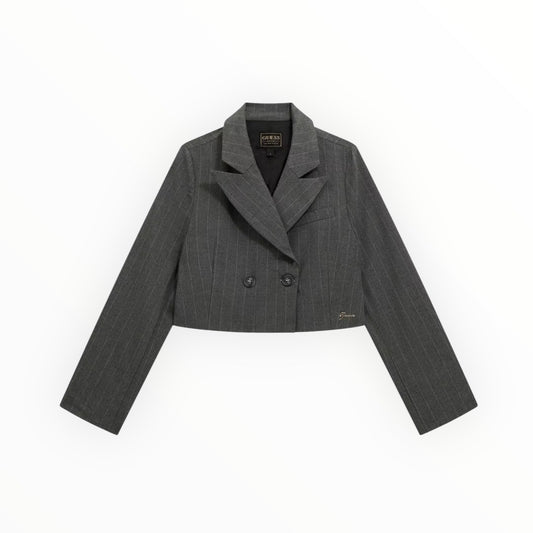 Giacca crop gessata Guess