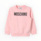 Felpa Rosa Con Logo Moschino