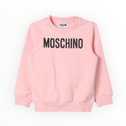 Felpa Rosa Con Logo Moschino