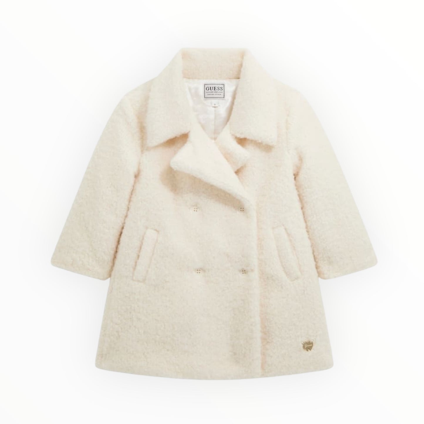 Cappotto teddy con trama in lurex Guess