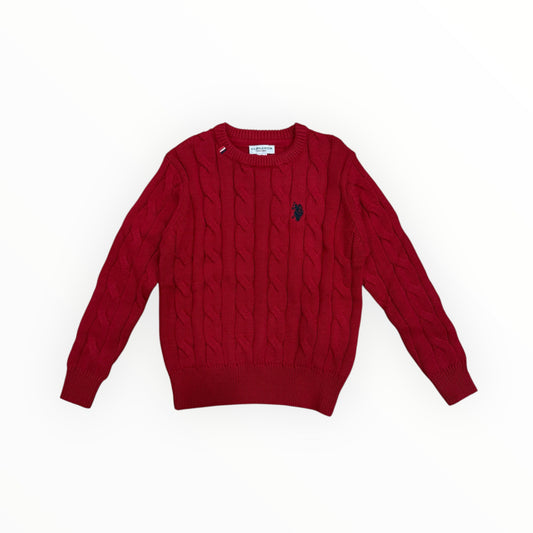 Maglione intrecciato Us Polo rosso