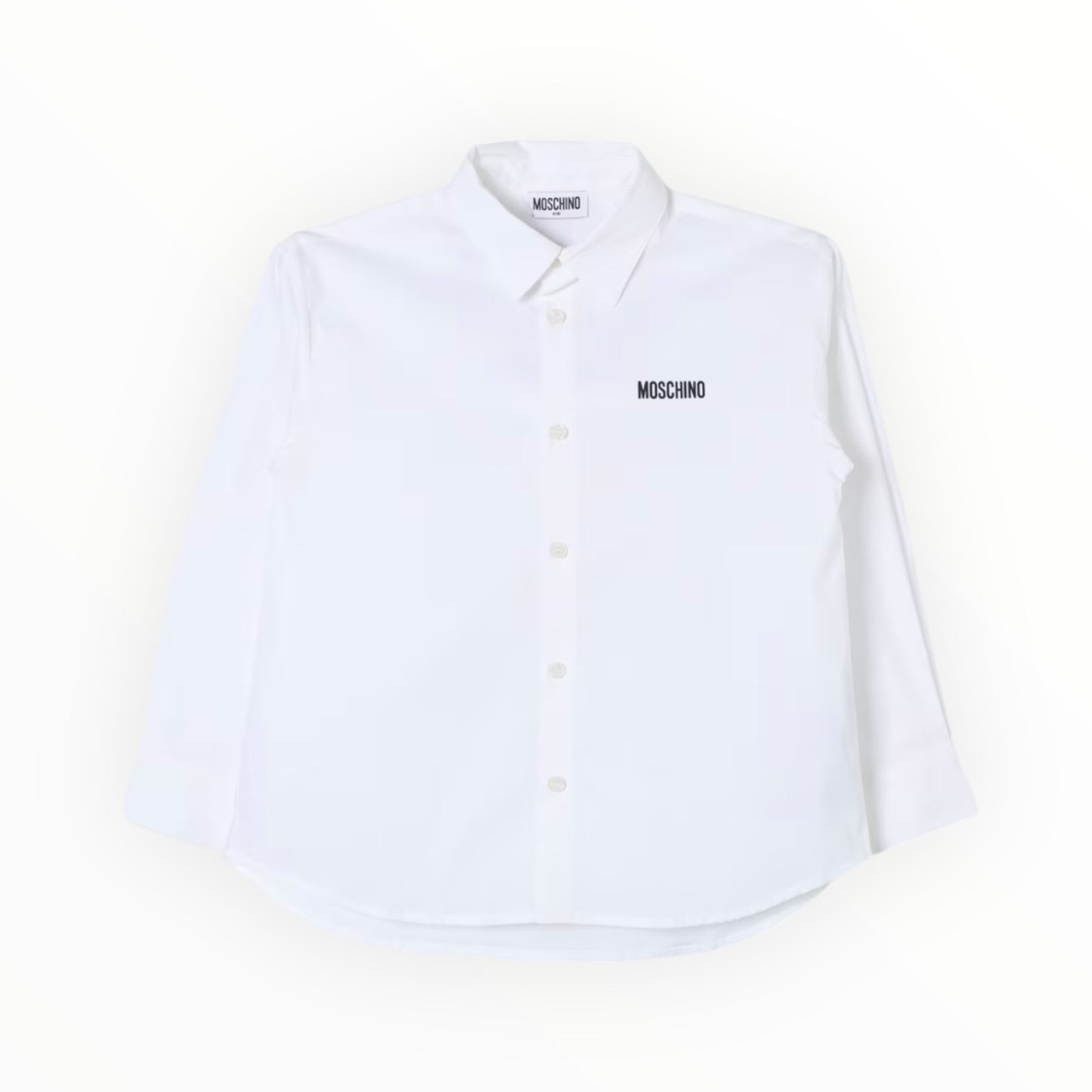 Camicia Bianca Logo Ricamato Moschino