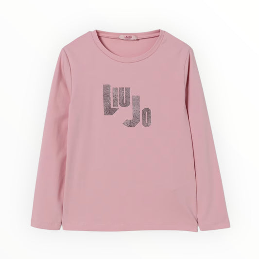 T-shirt Liu Jo rosa con strass