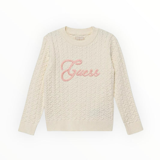 Maglione Guess intrecciato panna