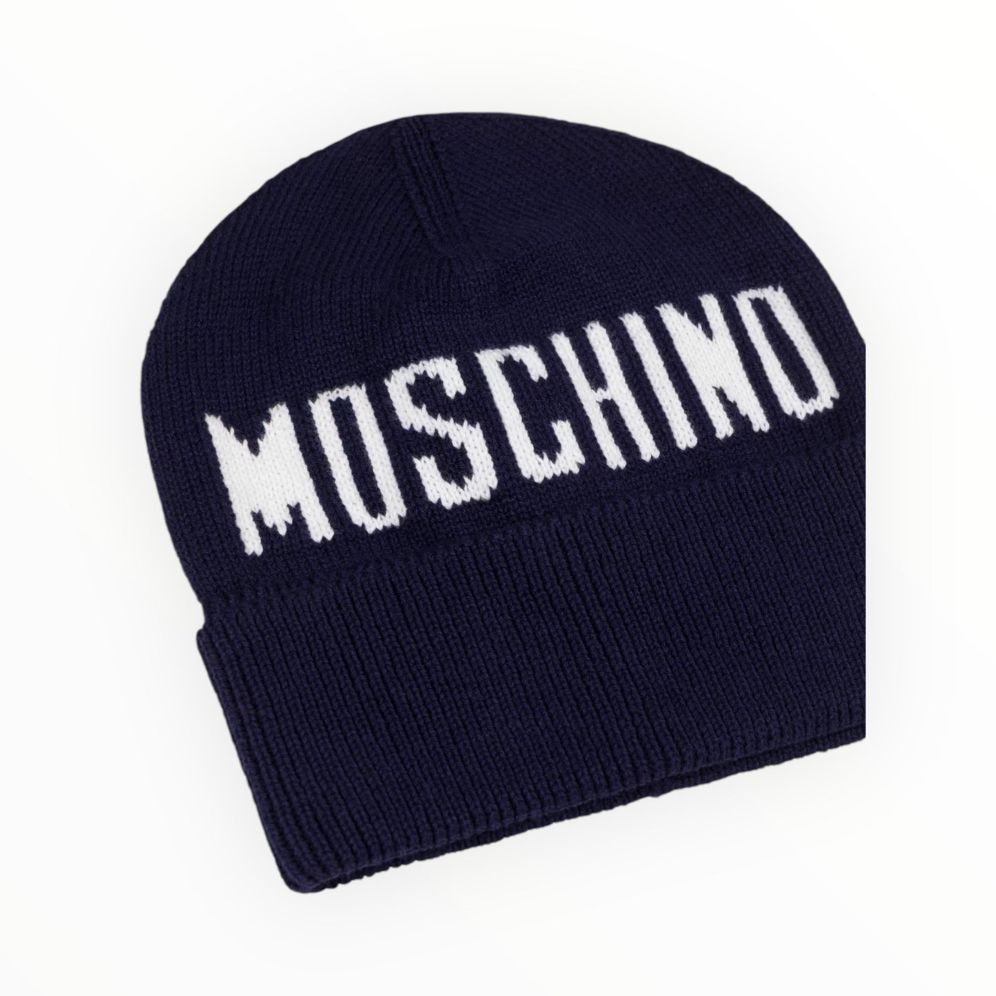 Cappello In Maglia Blu Moschino