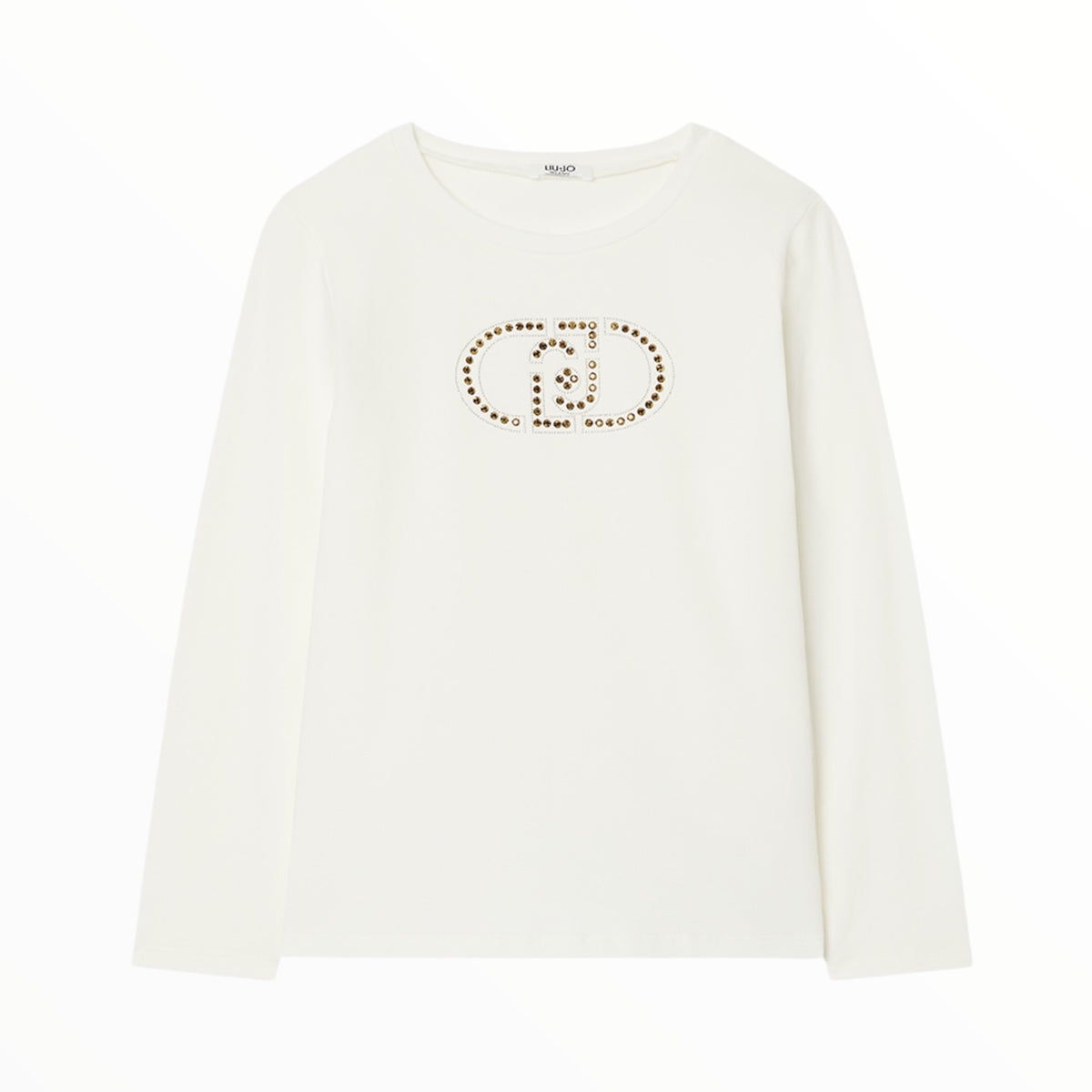 T-Shirt con logo Liu Jo monogram e strass