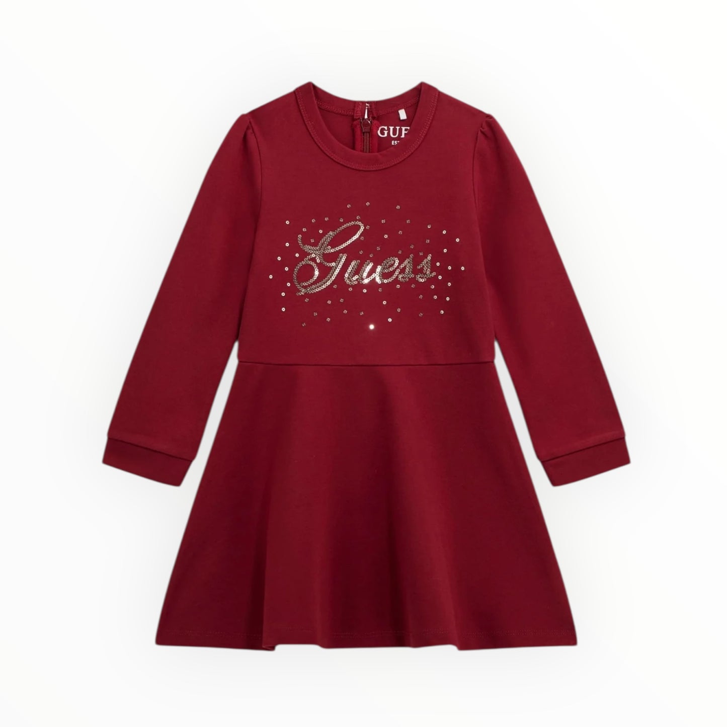 Abito Guess con logo paillettato oro