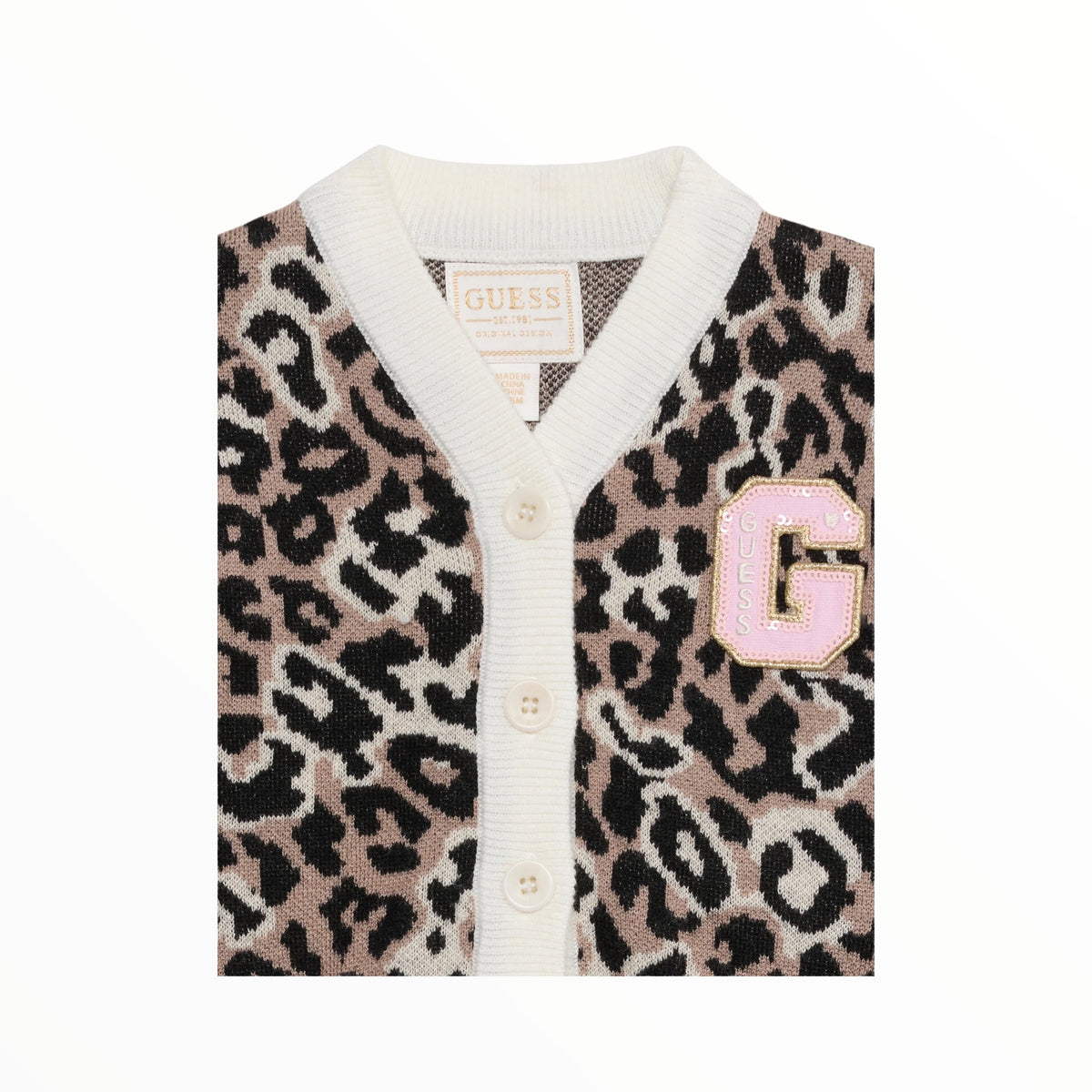 Cardigan Guess animalier bambina