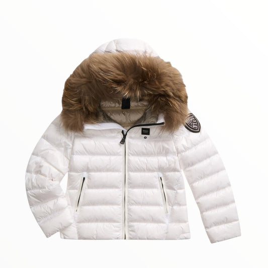 Piumino a righe con pellicciotto Blauer