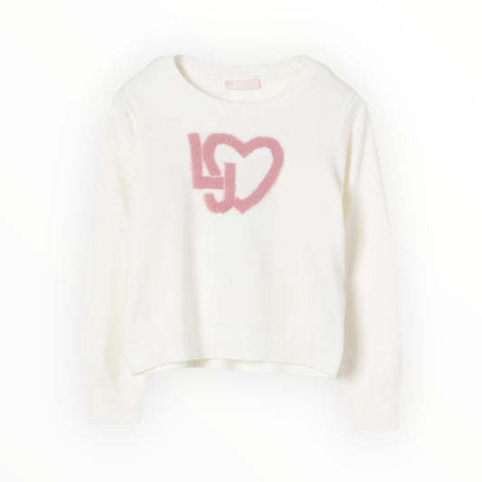 Maglione con cuore e logo Liu Jo