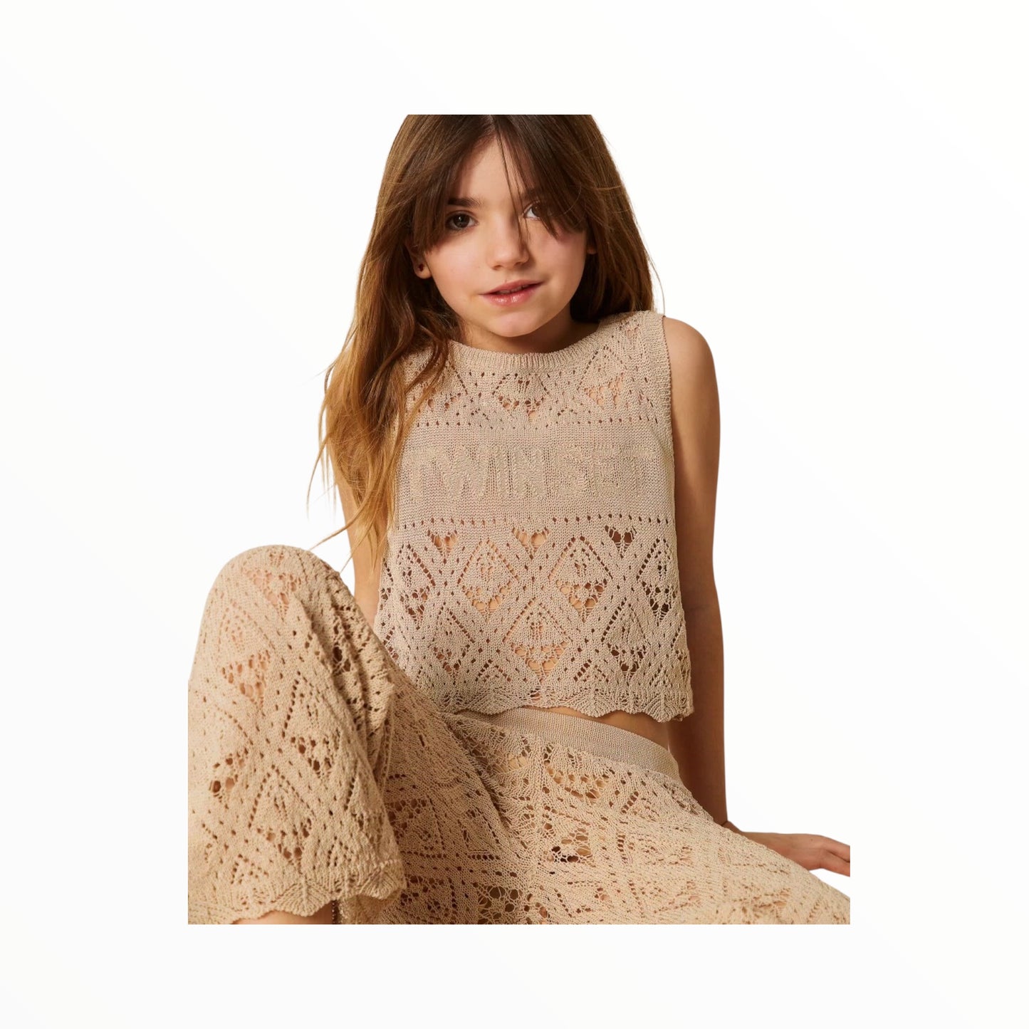 Completo in maglia rombi Twinset